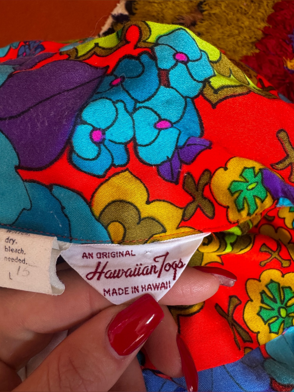 70s Vintage Hawaiian Tops Neon Floral Honeymoon Set - Picture 10 of 12